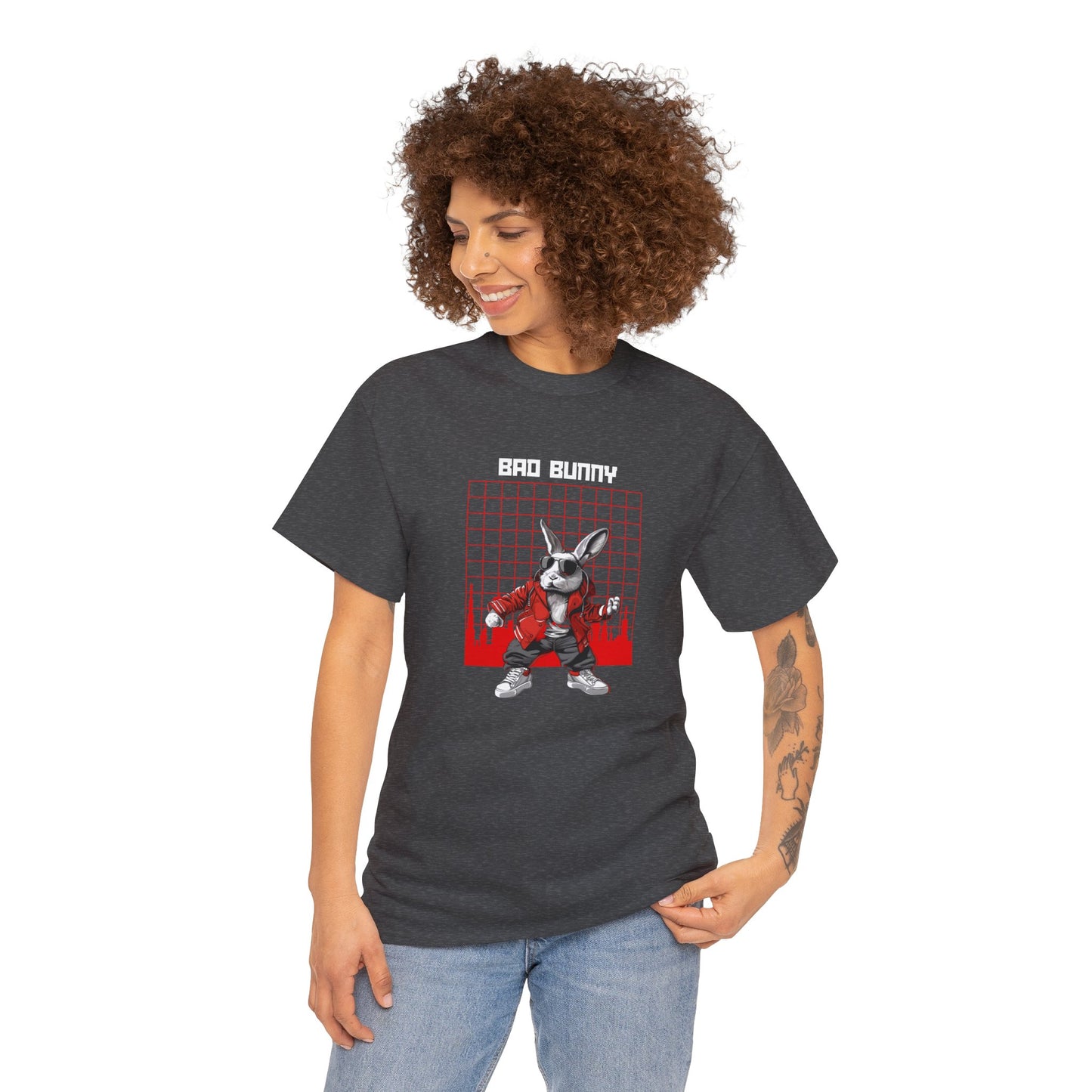 BAD BUNNY Unisex T-Shirt, Cartoon Bunny, Gangster Bunny
