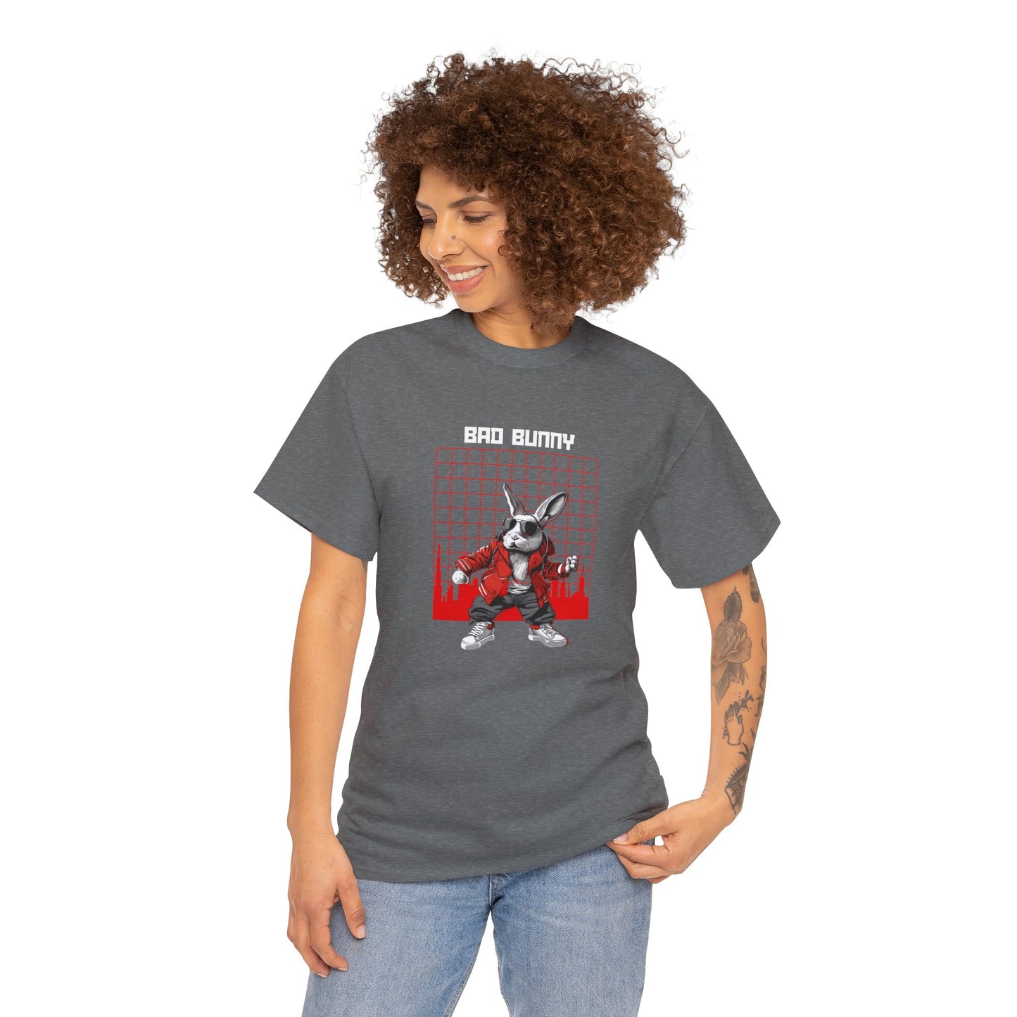 BAD BUNNY Unisex T-Shirt, Cartoon Bunny, Gangster Bunny