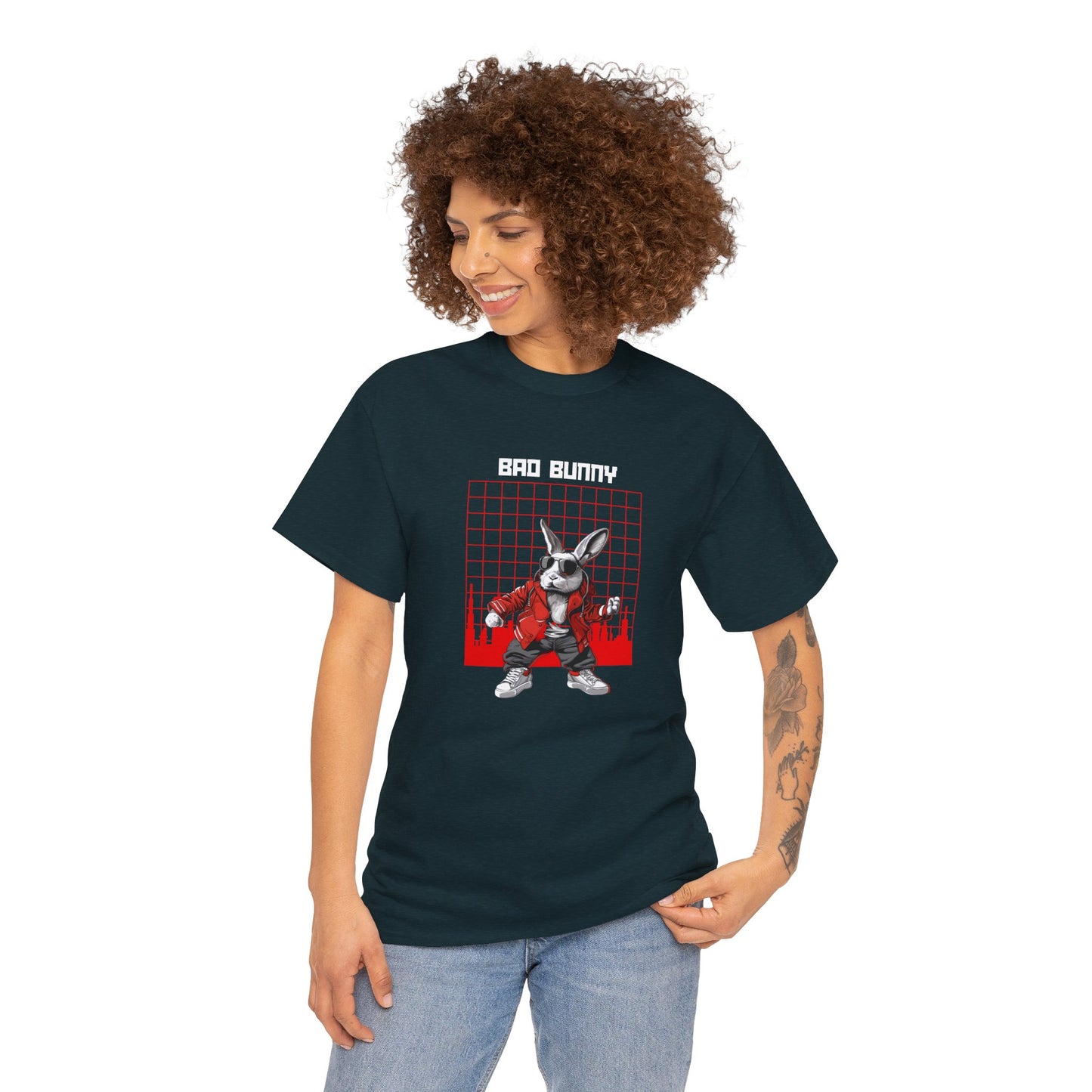 BAD BUNNY Unisex T-Shirt, Cartoon Bunny, Gangster Bunny