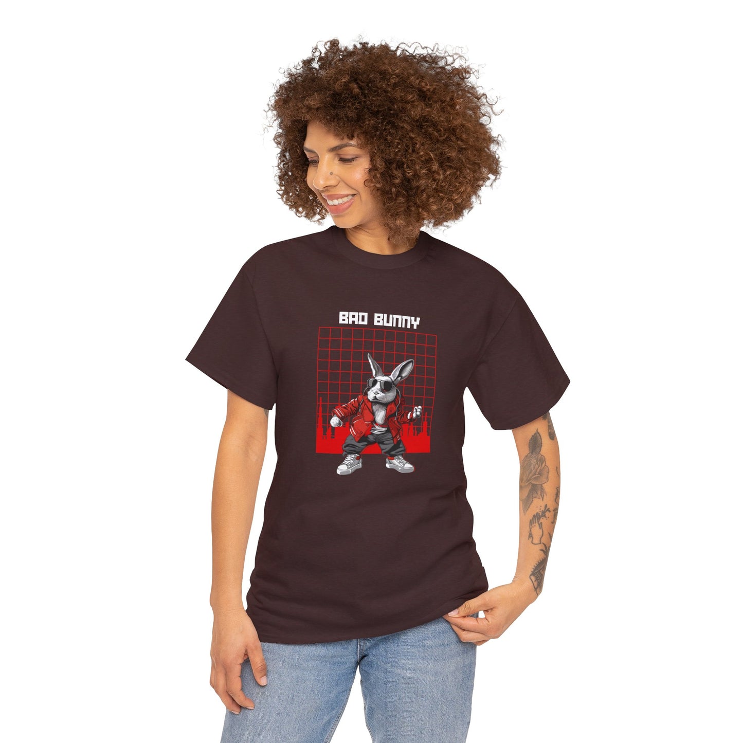 BAD BUNNY Unisex T-Shirt, Cartoon Bunny, Gangster Bunny