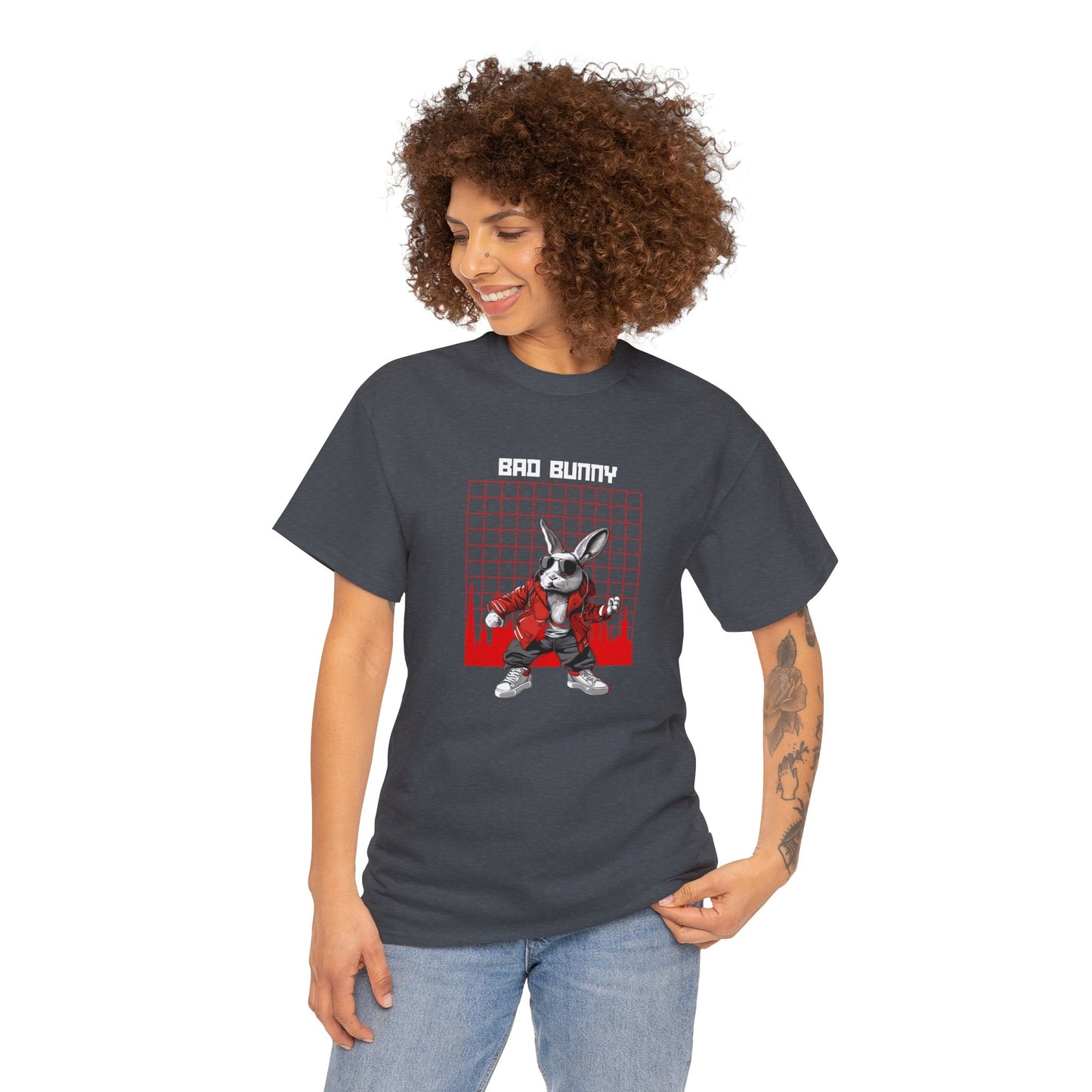 BAD BUNNY Unisex T-Shirt, Cartoon Bunny, Gangster Bunny